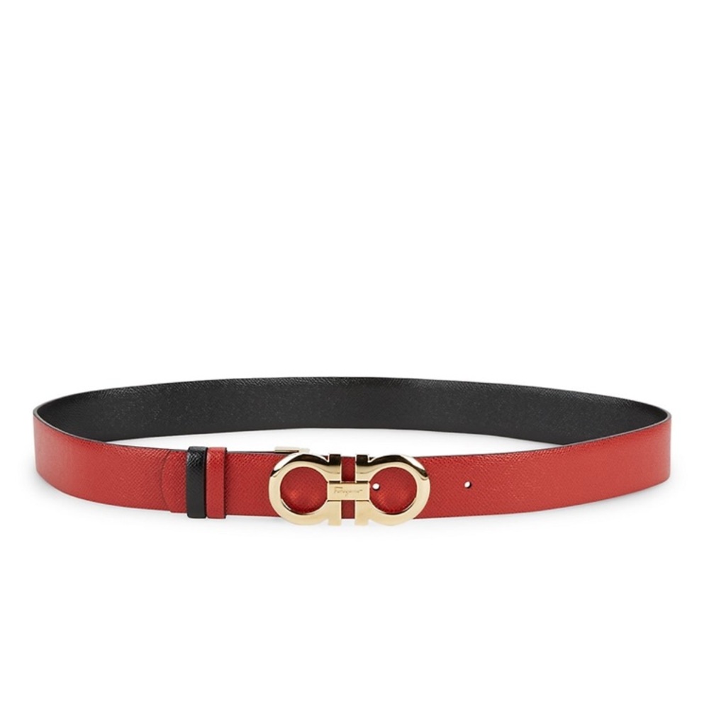 Salvatore Ferragamo reversible black/red belt.